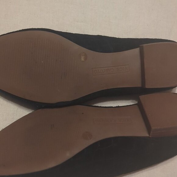 Vince Camuto VP MELLEY Black Loafers Size 10 Velvet Like Patterned Flat - Picture 8 of 8